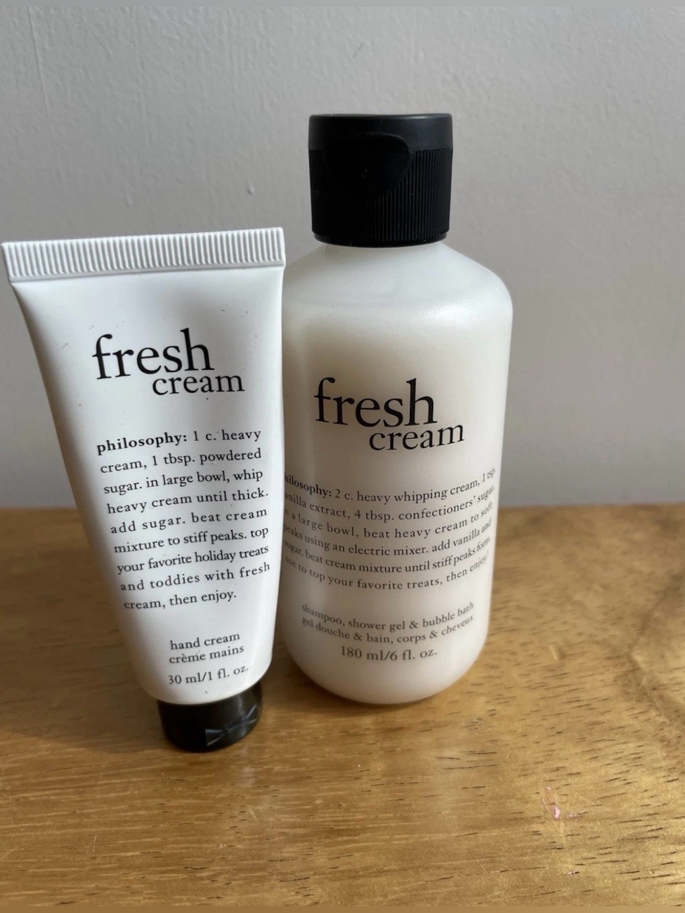 Philosophy Fresh Cream Shampoo, Shower Gel & Bubble Bath 6 Oz Hand Cream 1 Oz
